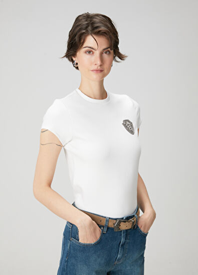 Beymen Club Kırık Beyaz Taşlı T-shirt - 5