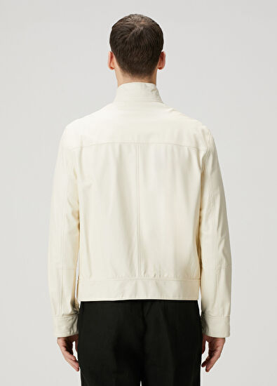 Brunello Cucinelli Beyaz Çift Taraflı Deri Mont - 5