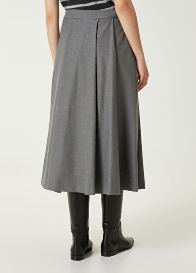 Gri Volümlü Midi Etek Beymen Club Gri Volümlü Midi Etek - 6