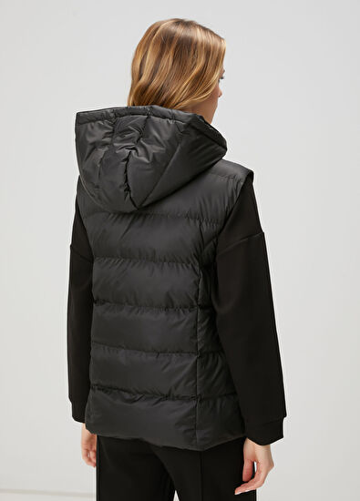 Beymen Club Black Hooded Puffer Vest - 4