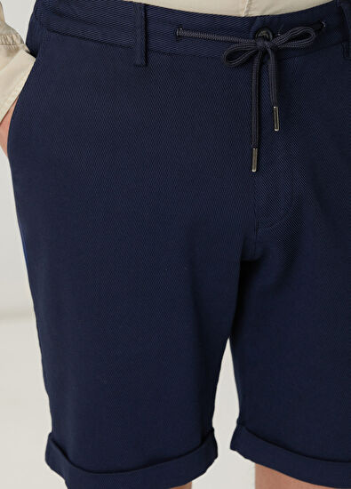 Beymen Club Lacivert Beli Kordonlu Lyocell Şort - 4
