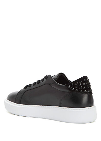 Beymen Club Black Crystal Women's Leather Sneakers - 3