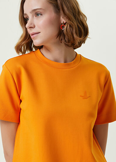 Beymen Club Turuncu Fırfırlı Etekli Mini Jersey Elbise - 4