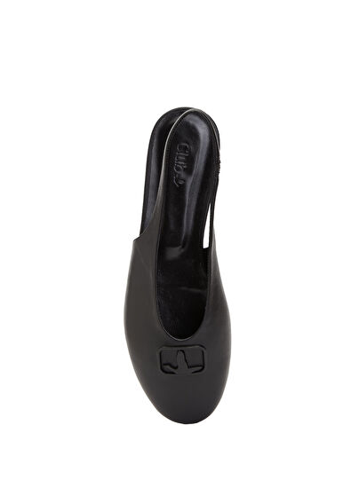 Beymen Club Black Goose Logo Leather Ballet Flats - 4