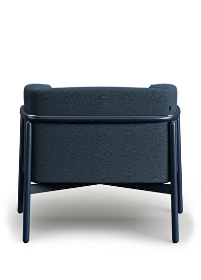 Borbo Bowie Navy Blue Metal Frame Wing Chair - 4