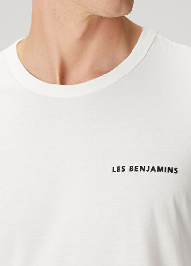 Beyaz Logo Baskılı T-shirt - Görsel 6