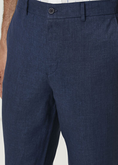 Beymen Club Navy Blue Linen Trousers - 4