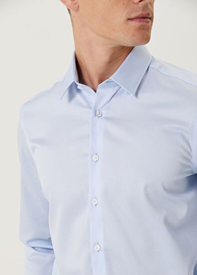 Beymen Club Slim Fit Mekanik Stretch Saten Non-iron Gömlek - 6