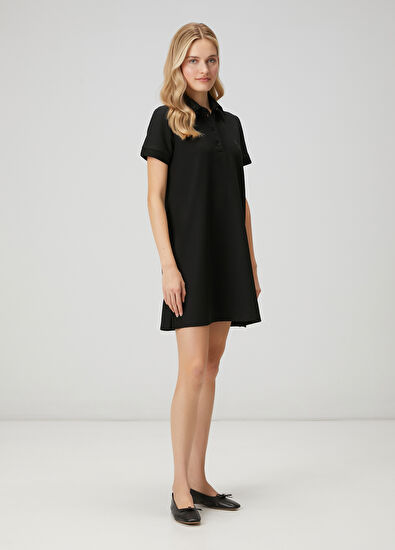Beymen Club Siyah Mini Polo Elbise - 5