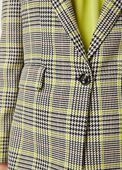 Beymen Club Yeşil Ekose Desenli Tek Düğmeli Blazer Ceket - 5