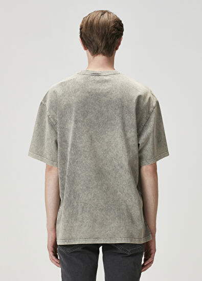 Beymen Club Gri Logo Baskılı Oversize T-shirt - 5