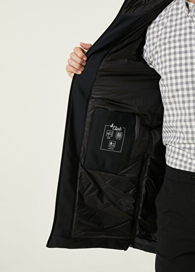 Beymen Club Siyah Kapüşonlu Garni Detaylı Kaban - 9