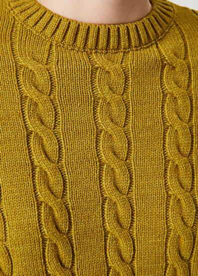 Beymen Club Fat Green Hair Braided Wool Sweater - 5