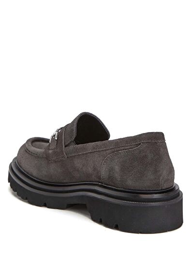 Beymen Club Women's Suede Loafer With Anthracite Chain Suede D - 3