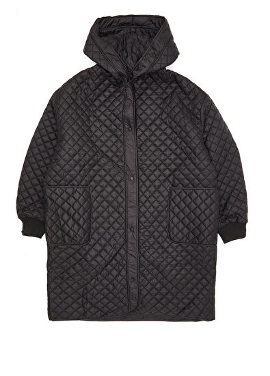 Beymen Club Siyah Kapüşonlu İnce Puff Mont - 7