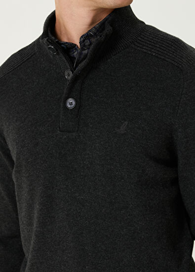 Beymen Club Anthracite Collar Buttons Sweater - 6