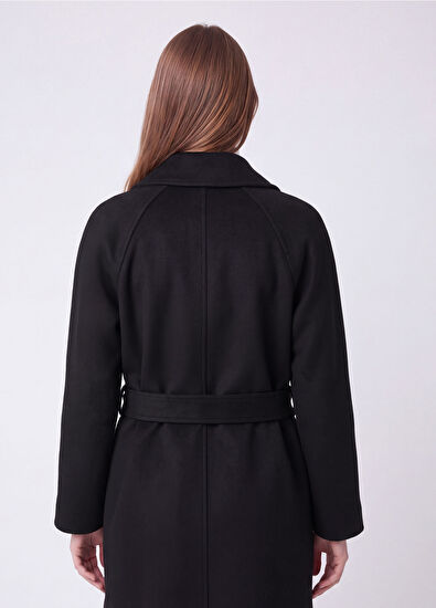 Beymen Club Black Belt Wool Coat - 4