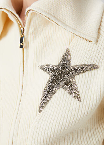 Beymen Club Ecru Embroidered Wool Cardigan - 5