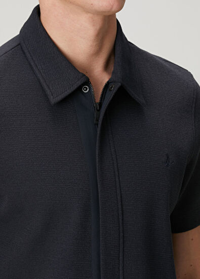 Beymen Club Comfort Fit Lacivert Polo Yaka Armürlü T-shirt - 7