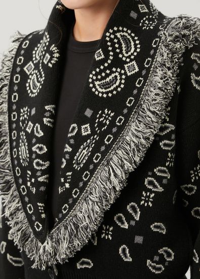 Alanui Black Paisley Wool Cardigan - 6