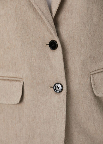 Oversize Vizon Kaşmir Ceket - Görsel 9