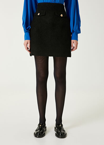 Beymen Club Siyah Mini Tweed Etek - 3