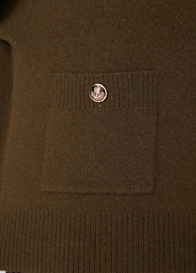 Beymen Club Khaki Boxy Fit Short Cardigan - 7