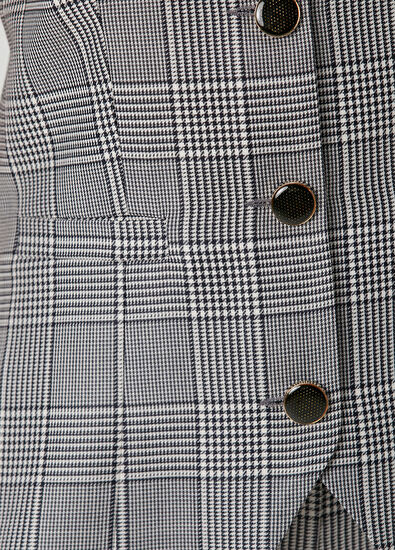 Melis Kaptanoglu Black and White Plaid Women's Vest - 5