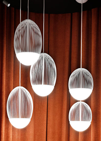 Bakara Collection Riketta Büyük Boy Beyaz Metal Sarkıt Avize  - 3