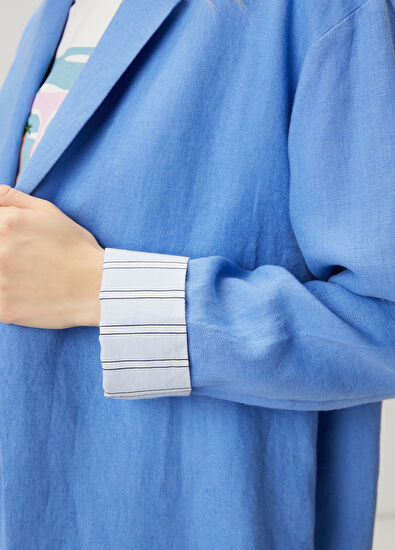 Beymen Club Blue Linen Jacket - 7