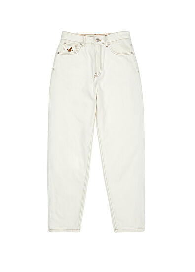 Beymen Club Ekru Klasik Mom Fit Jean Pantolon - 7