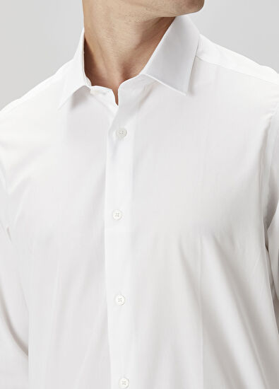 Custom Fit Beyaz Gömlek - Görsel 8