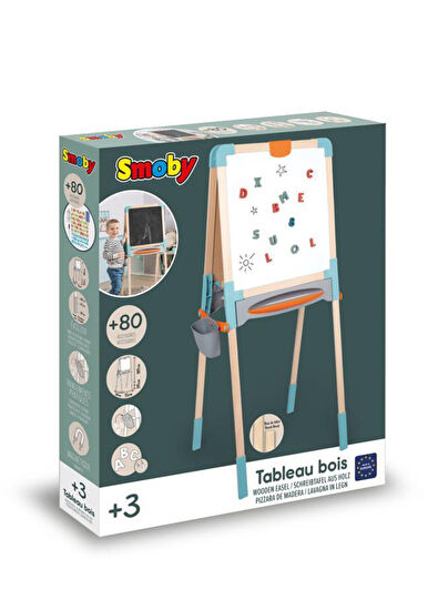 Smoby Wooden Double-Sided Magnetic and Chalk Writing Board - 7