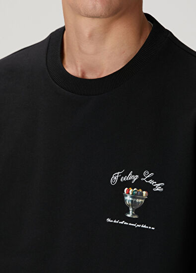 Academia Siyah Bilardo Baskılı Sweatshirt - 6