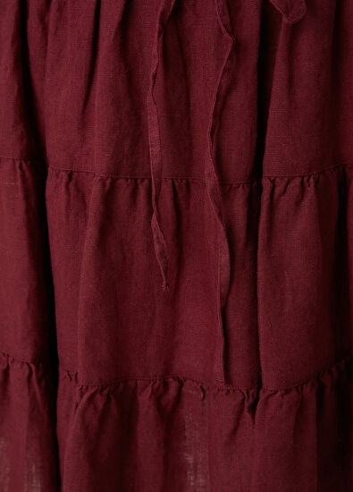 Beymen Club Dried Rose Ruffled Mini Linen Skirt - 6