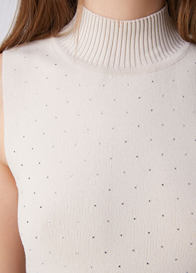 Beymen Club Beige Hotfix Sleeveless Sweater - 6