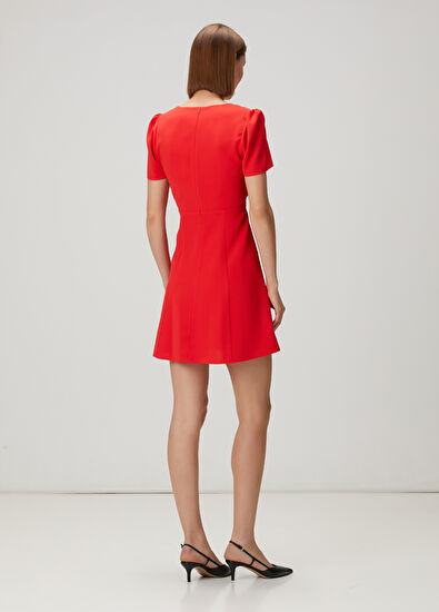 Beymen Club Nar Çiçeği Mini Krep Elbise - 4