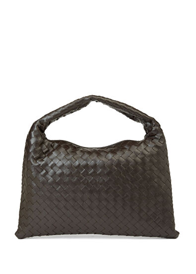 Hop Koyu Kahverengi Kadın Deri Çanta - Görsel 5