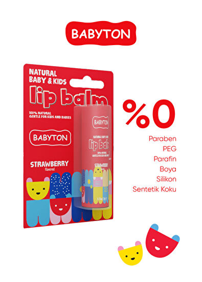 Babyton Doğal Çilekli Nemlendirici Çocuk Dudak Koruyucu 5 gr - 3
