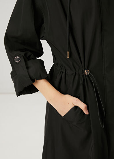 Beymen Club Siyah Kapüşonlu Pardösü - 7