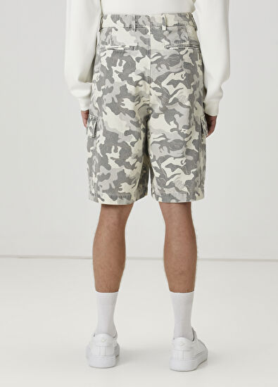 Beymen Club Haki Kamuflaj Desenli Denim Şort - 3
