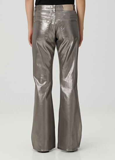 7 For All Mankind Spencer Flare Metalik Kaplamalı Jean Pantolon - 4