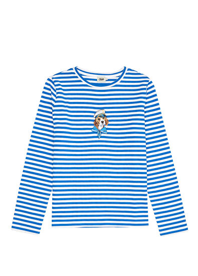 Beymen Club Mavi Beyaz Çizgili T-shirt - 7