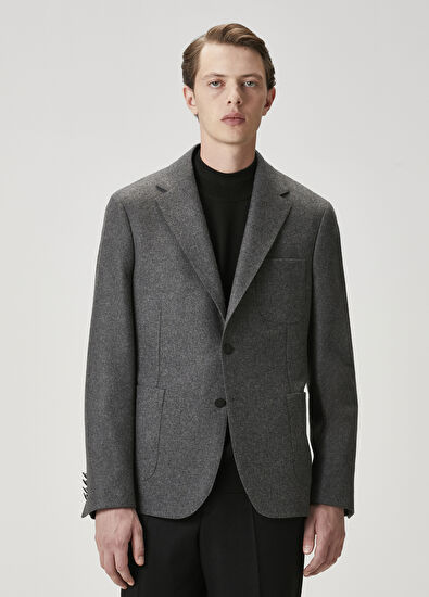 Beymen Club Antrasit Melanj Yün Kaşe Blazer - 3
