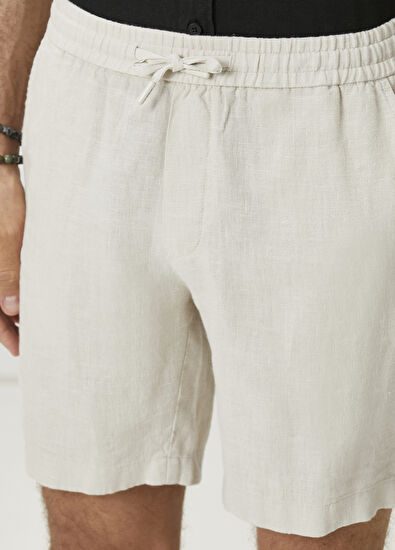 Beymen Club Taş Kordonlu Keten Şort - 4