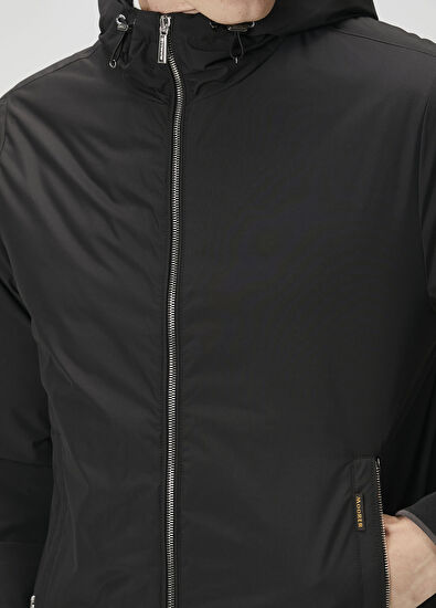 Moorer Siyah Kapüşonlu Mont - 5