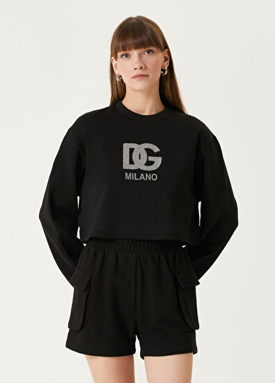 Dolce&Gabbana Siyah Cropped Sweatshirt - 3