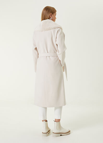 Beymen Club Kırık Beyaz Yaka Detaylı Kruvaze Palto - 6