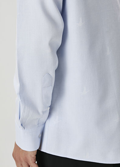 Beymen Club Relax Fit Mavi Armürlü Gömlek - 7