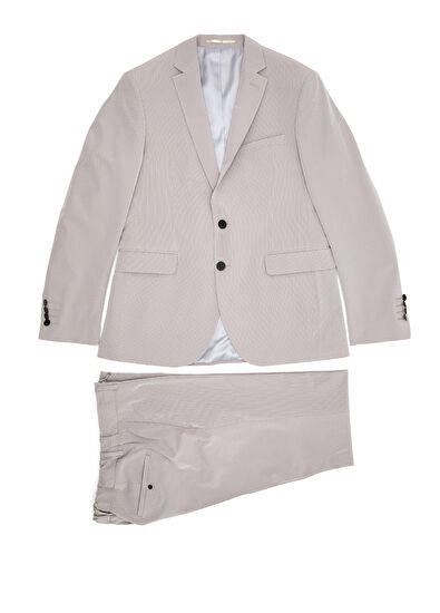 Beymen Club Drop 6 Slim Fit Beige Embossed Suit - 11